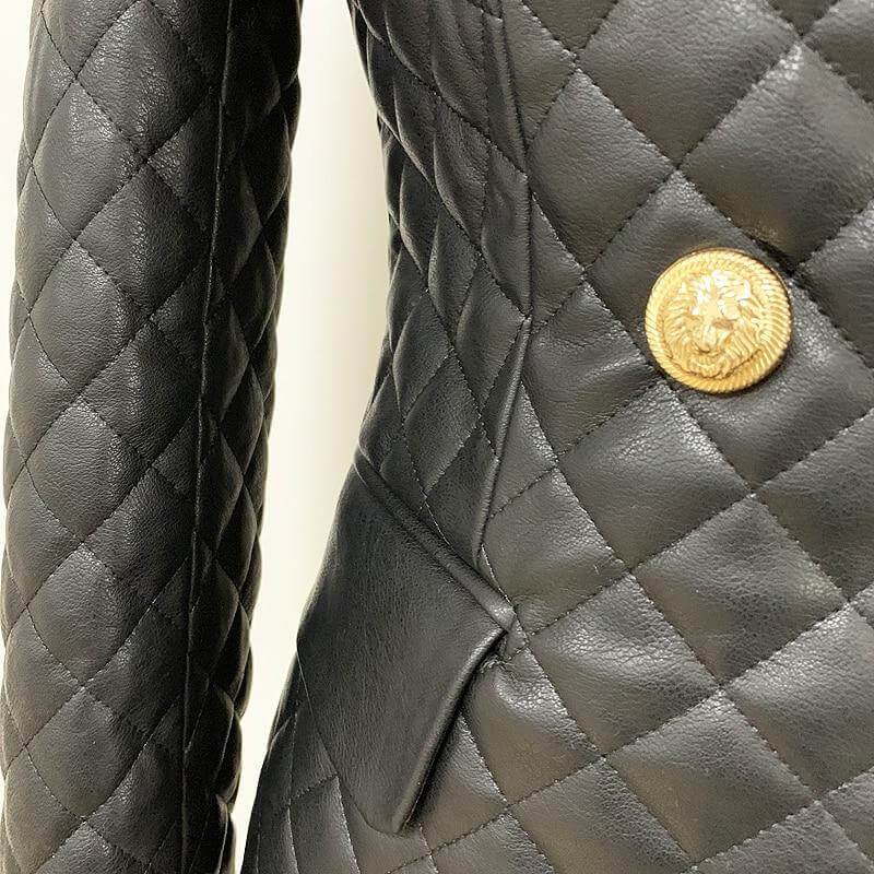  The Cynthia Quilted Faux Leather Blazer -  - DYAVOR® 