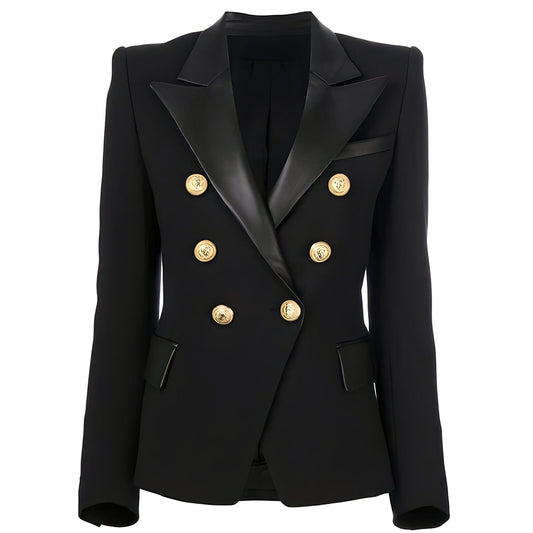  The Annette Faux Leather Blazer -  - DYAVOR® 