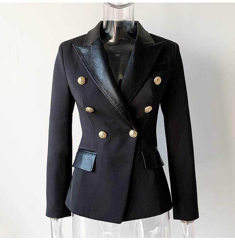  The Annette Faux Leather Blazer -  - DYAVOR® 