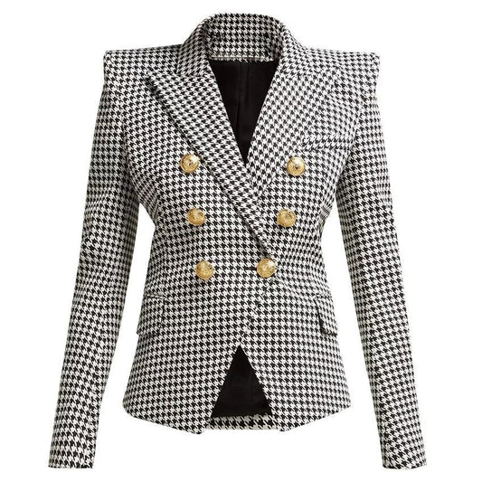  The Paulette Slim Fit Houndstooth Blazer -  - DYAVOR® 