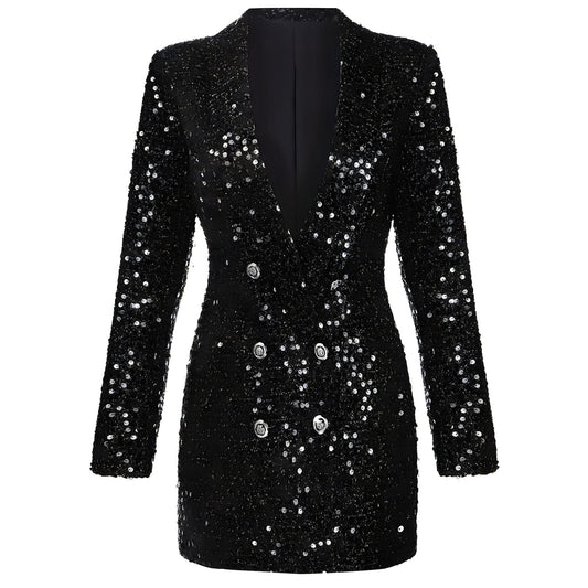 The Juliette Sequin Long Tail Blazer -  - DYAVOR® 