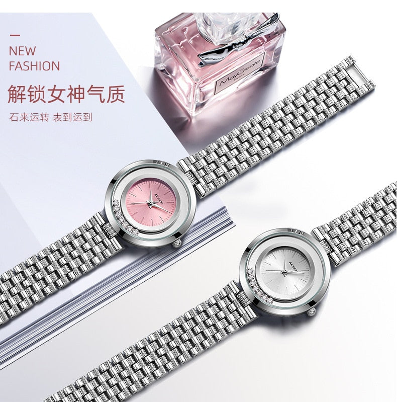 Purple Alloy Fashion Ultra-thin Waterproof Quartz Watch for Ladies