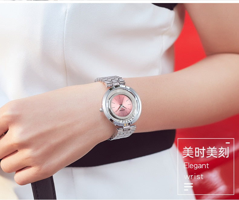 Purple Alloy Fashion Ultra-thin Waterproof Quartz Watch for Ladies