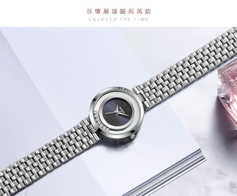 Purple Alloy Fashion Ultra-thin Waterproof Quartz Watch for Ladies