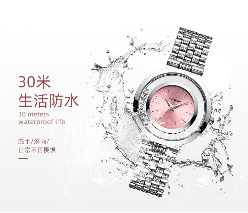 Purple Alloy Fashion Ultra-thin Waterproof Quartz Watch for Ladies