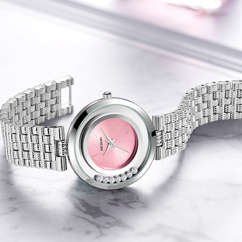 Purple Alloy Fashion Ultra-thin Waterproof Quartz Watch for Ladies