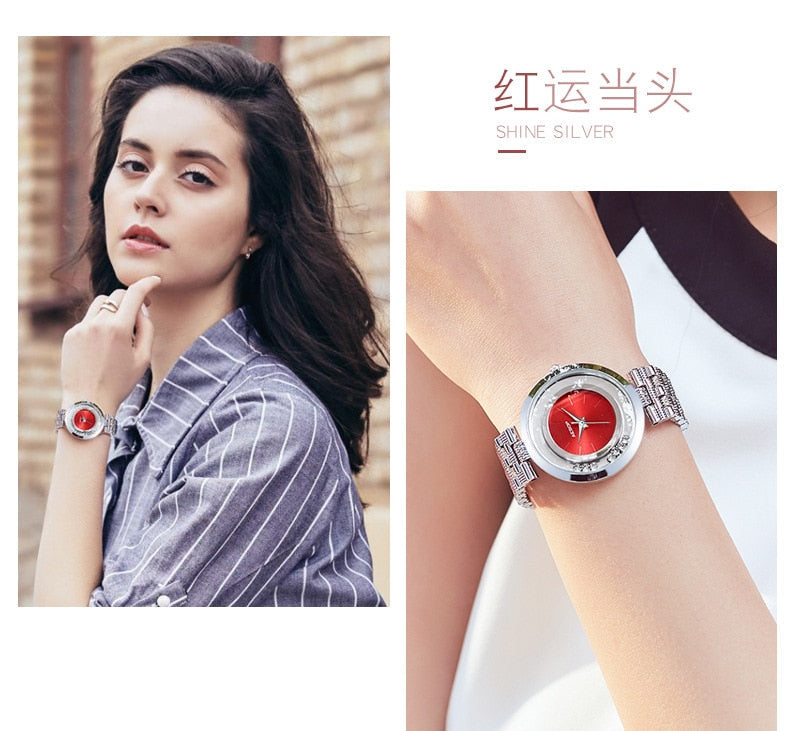 Purple Alloy Fashion Ultra-thin Waterproof Quartz Watch for Ladies