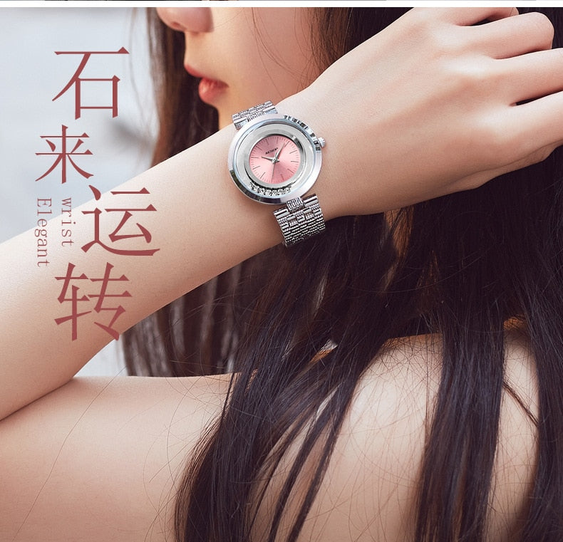 Purple Alloy Fashion Ultra-thin Waterproof Quartz Watch for Ladies