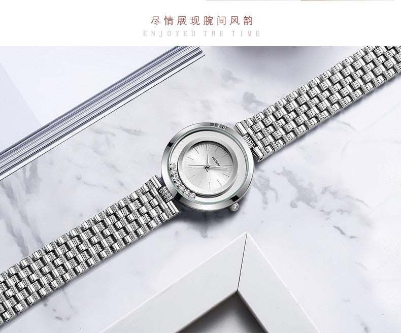 Purple Alloy Fashion Ultra-thin Waterproof Quartz Watch for Ladies