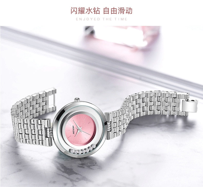 Purple Alloy Fashion Ultra-thin Waterproof Quartz Watch for Ladies