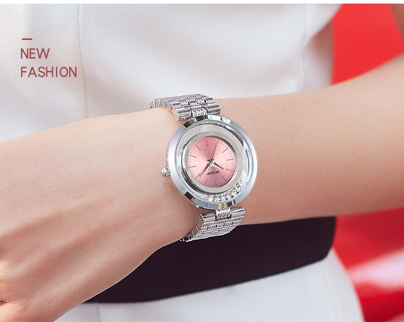 Purple Alloy Fashion Ultra-thin Waterproof Quartz Watch for Ladies