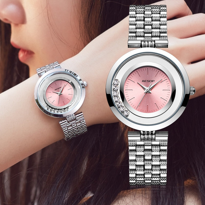 Purple Alloy Fashion Ultra-thin Waterproof Quartz Watch for Ladies