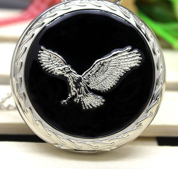  Retro Creative Unisex Silver Eagle Wing Necklace Pendant Pocket FOB Watch - Unisex Style Watches - DYAVOR® 
