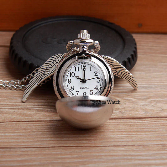  Retro Snitch Necklace Chain Pendant Mini Wings Quartz Fob Pocket Watch - Unisex Style Watches - DYAVOR® 
