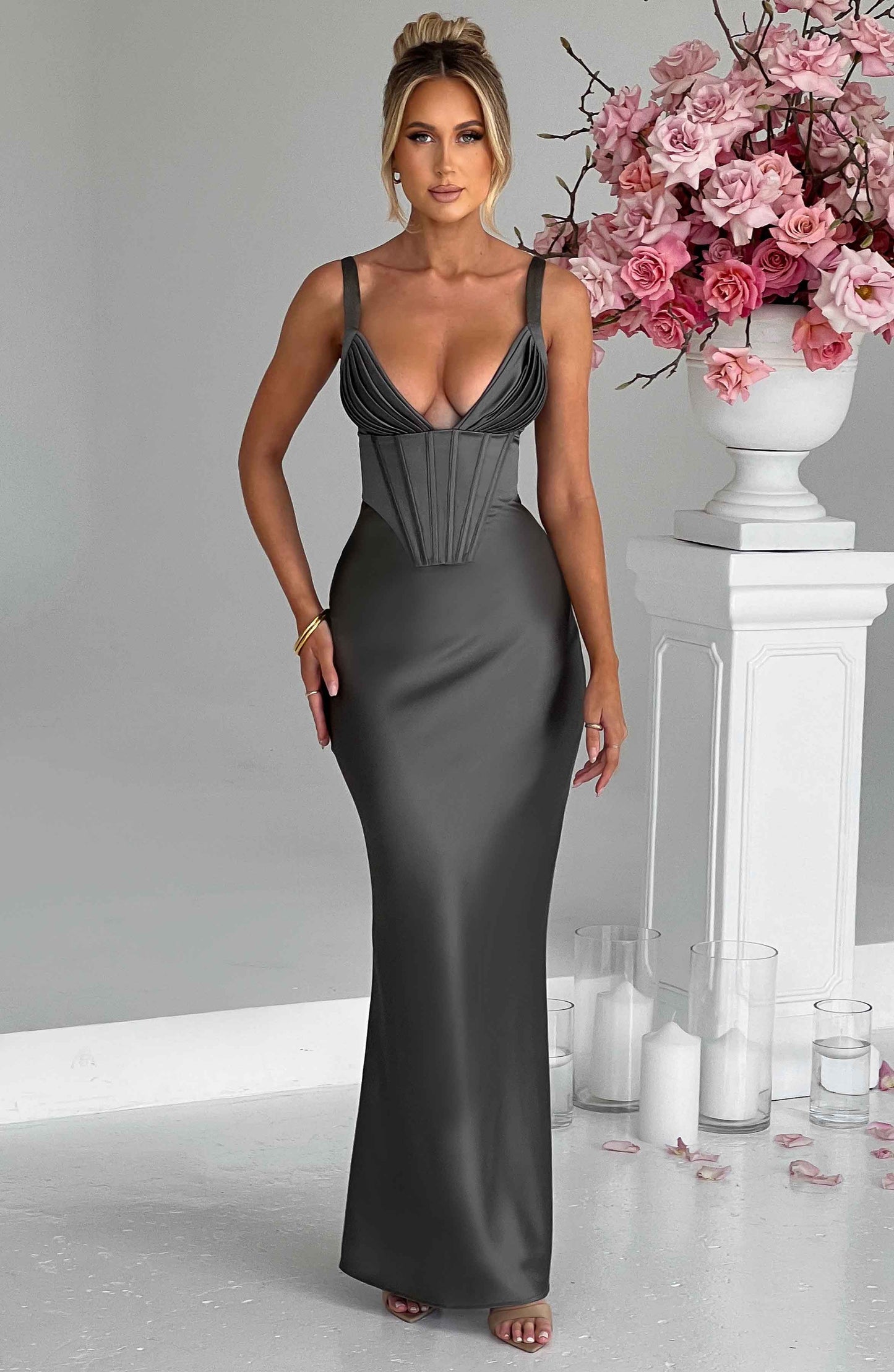  Shae Maxi Dress - Charcoal - Dress - DYAVOR® 