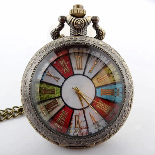  Steampunk Unisex Bronze Colorful Wheel Rome Analog Pocket FOB Watch - Unisex Style Watches - DYAVOR® 