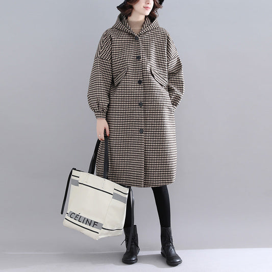  thick plaid womens parkas trendy plus size hooded warm winter coat Luxury long sleeve winter coats -  - DYAVOR® 