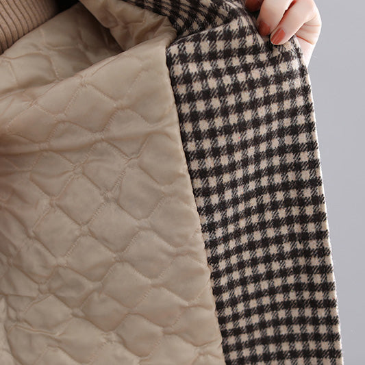  thick plaid womens parkas trendy plus size hooded warm winter coat Luxury long sleeve winter coats -  - DYAVOR® 