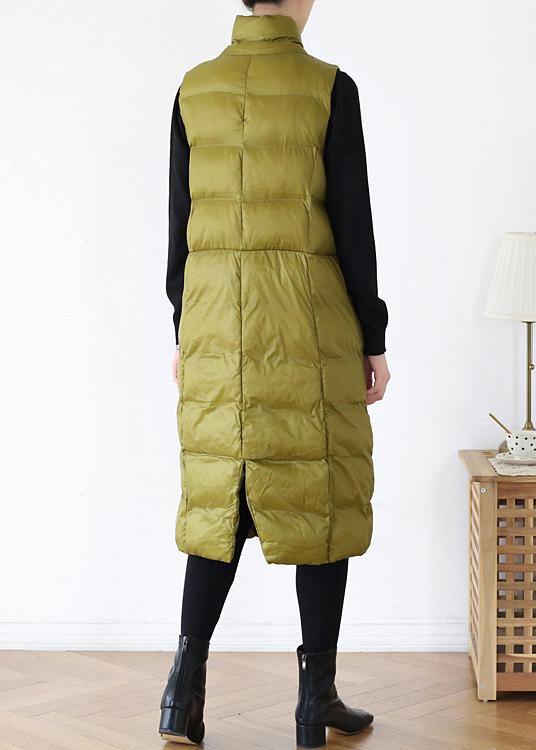  thick yellow green casual outfit casual down jacket stand collar sleeveless winter outwear -  - DYAVOR® 