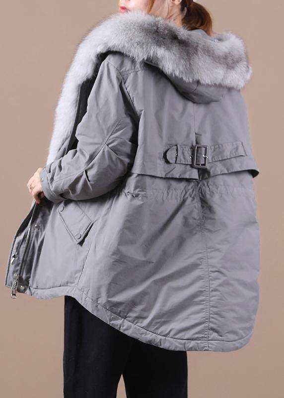  Loose fitting warm winter coat hooded drawstring parkas -  - DYAVOR® 