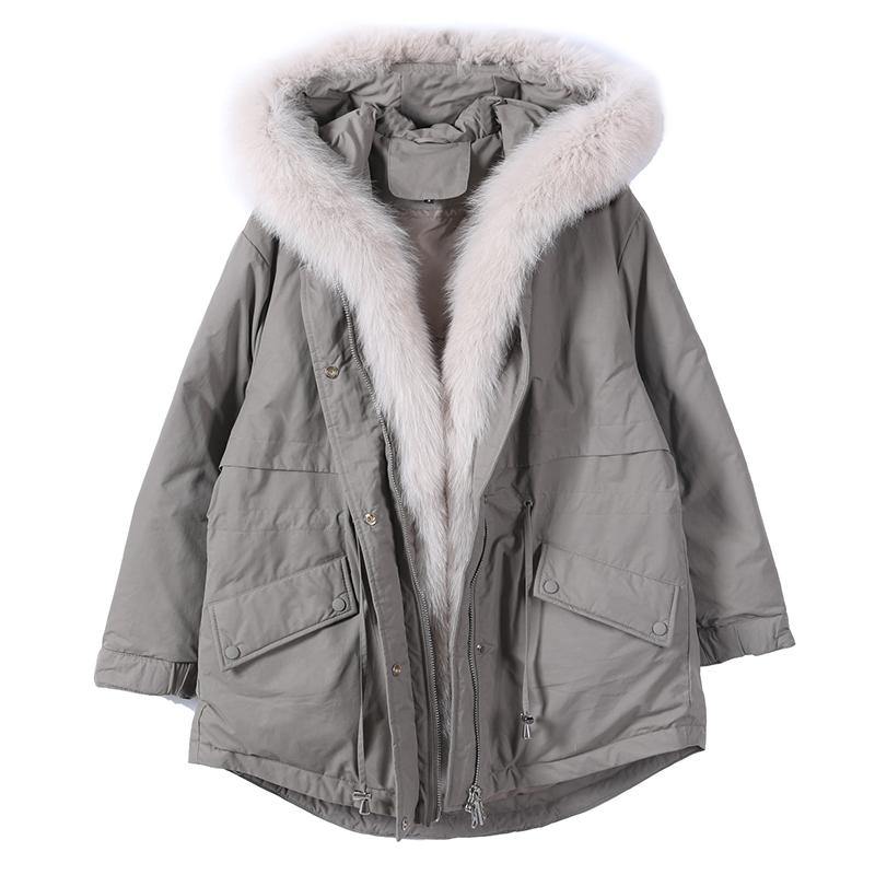  Loose fitting warm winter coat hooded drawstring parkas -  - DYAVOR® 