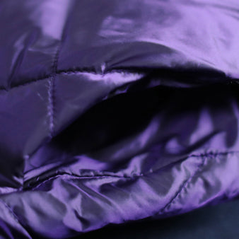  fine purple winter oversize hooded Parka Luxury pockets zippered cotton overcoat -  - DYAVOR® 