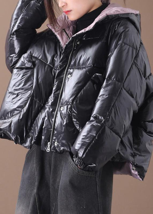  fine trendy plus size snow winter coats black hooded thick winter coats -  - DYAVOR® 