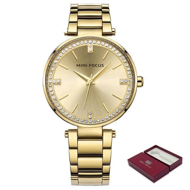 Ultrathin Rhinestone Diamond Quartz Women's Watches with Bracelet