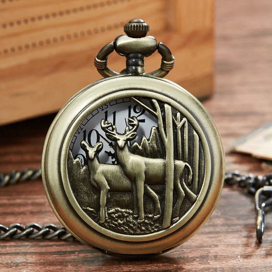  Unisex Antique Retro Hollow Laser Engraved Bronze Quartz Pocket Watch - Unisex Style Watches - DYAVOR® 