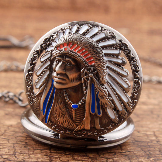  Unisex Antique Retro Quartz Movement Bronze Chain Pocket Watch - Unisex Style Watches - DYAVOR® 