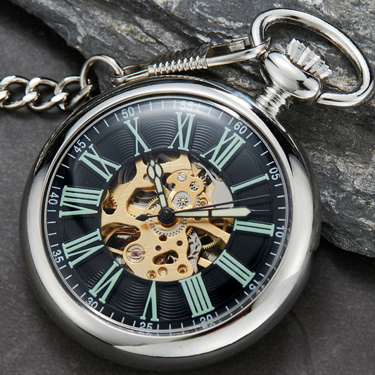  Unisex Antique Smooth Skeleton Transparent Mechanical Pocket Watch - Unisex Style Watches - DYAVOR® 