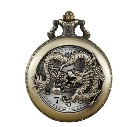  Unisex Classic Dragon and Phoenix Hollow Steampunk Quartz Pocket Watch - Unisex Style Watches - DYAVOR® 