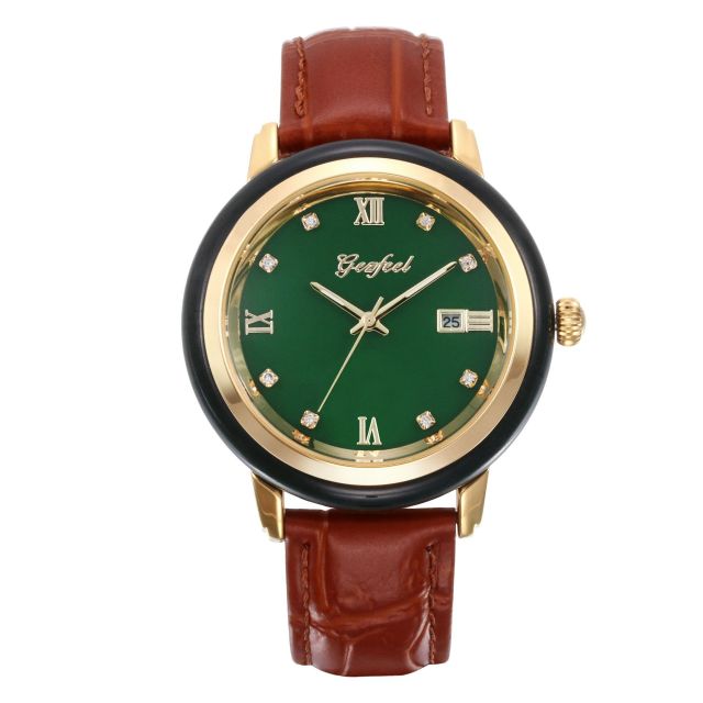  Unisex Jade Dark Green Dial Stainless Steel Quartz Waterproof Watch - Unisex Style Watches - DYAVOR® 