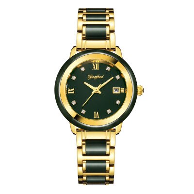 Unisex Jade Dark Green Dial Stainless Steel Quartz Waterproof Watch - Unisex Style Watches - DYAVOR® 