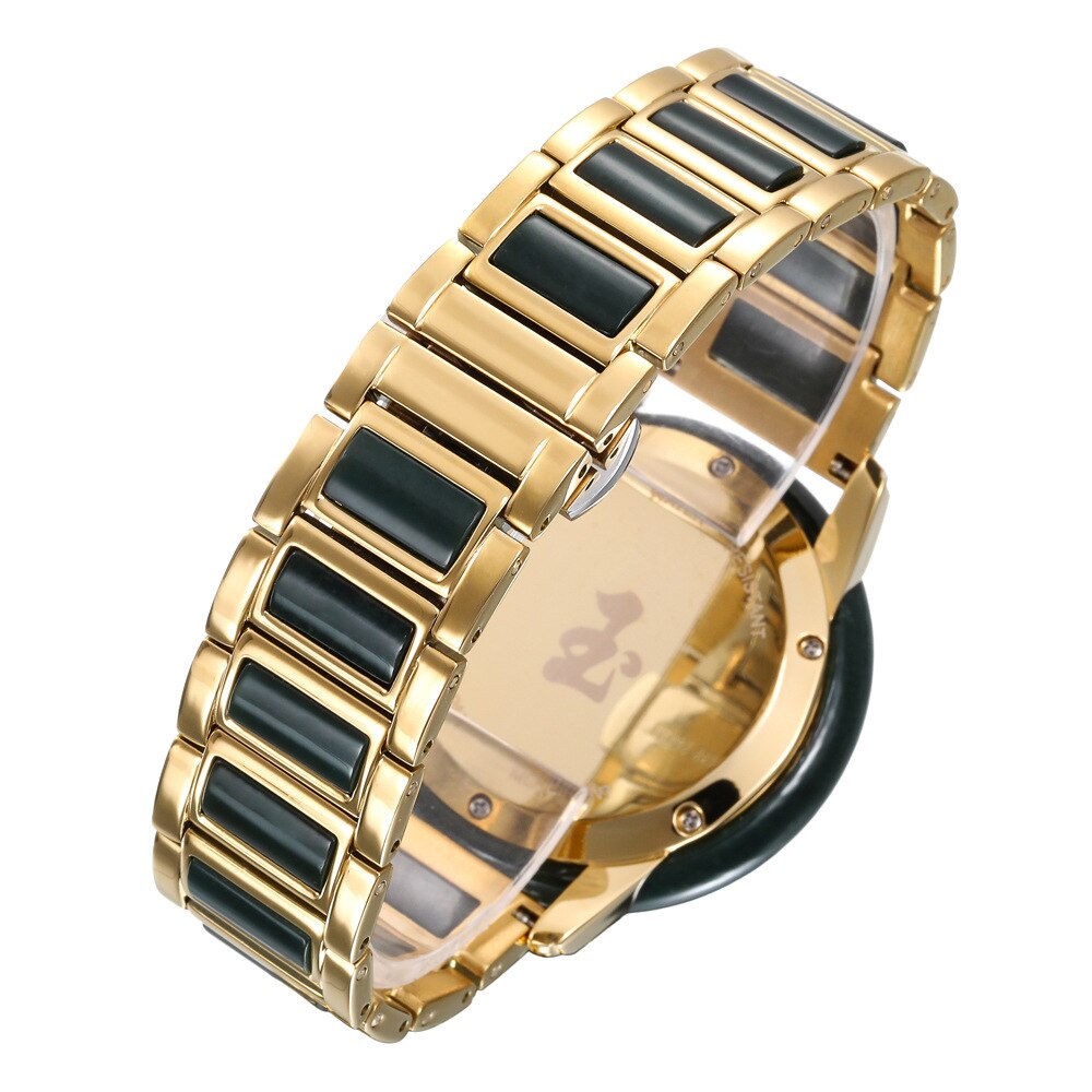  Unisex Jade Dark Green Dial Stainless Steel Quartz Waterproof Watch - Unisex Style Watches - DYAVOR® 