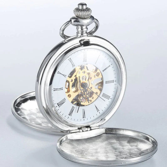  Unisex Mechanical Steampunk Hand Wind 2 Sides Open Case Fob Pocket Watch - Unisex Style Watches - DYAVOR® 