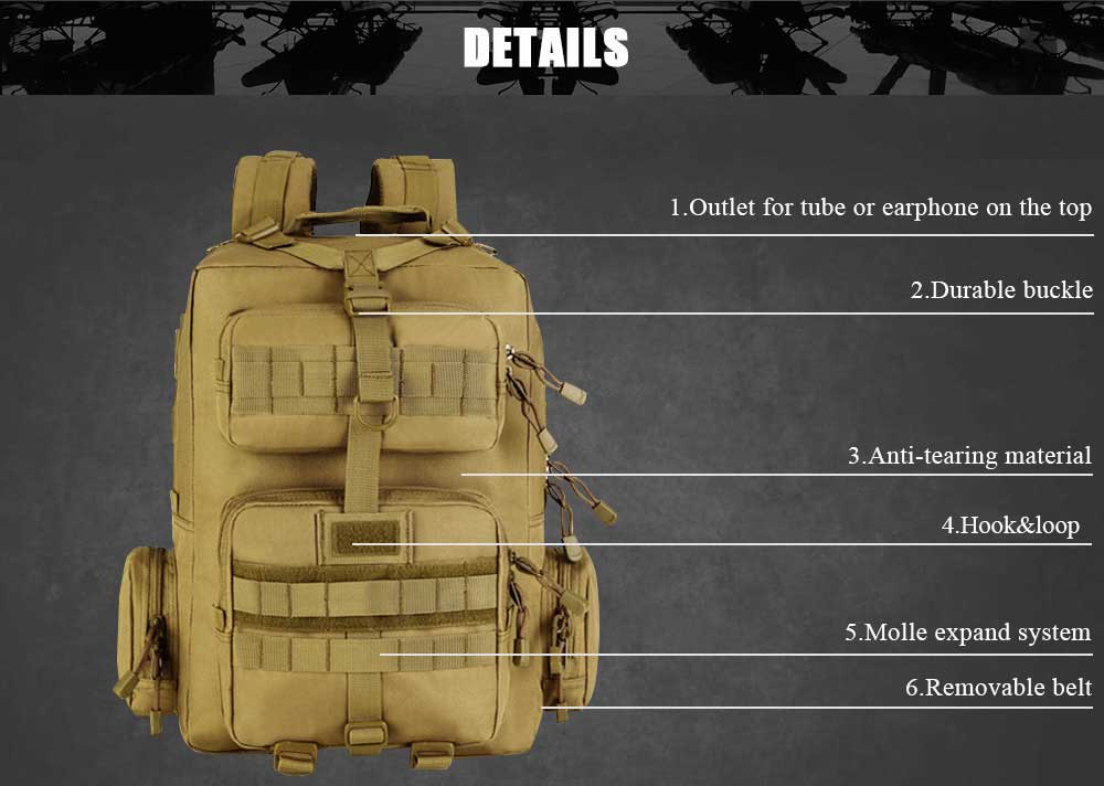  Unisex Military Outdoor Tactical MolleMilitar Rucksack Backpack - Backpacks - DYAVOR® 