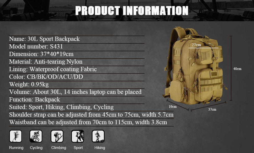  Unisex Military Outdoor Tactical MolleMilitar Rucksack Backpack - Backpacks - DYAVOR® 