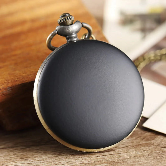  Unisex Retro Elegant Black Matte Surface Quartz Movement Pocket Watch - Unisex Style Watches - DYAVOR® 
