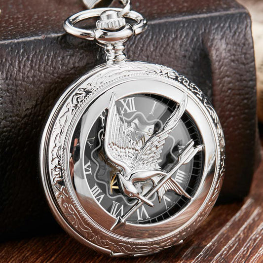  Unisex Retro Vintage Hollow the Hunger Games Mockingbird Pocket Watch - Unisex Style Watches - DYAVOR® 