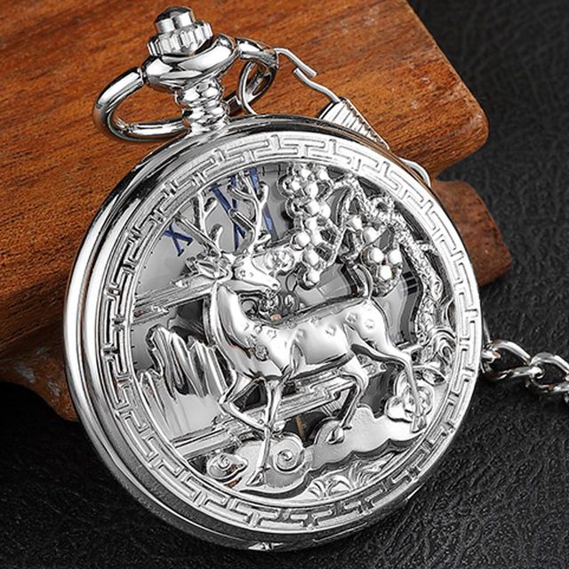  Unisex Vintage Double Side Steampunk Hollow Deer Pattern Fob Pocket Watch - Unisex Style Watches - DYAVOR® 