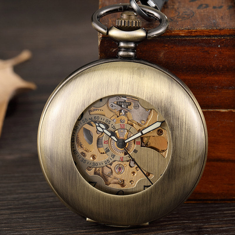  Unisex Vintage Skeleton Hand Wind Mechanical Pocket Pendant Chain Watch - Unisex Style Watches - DYAVOR® 