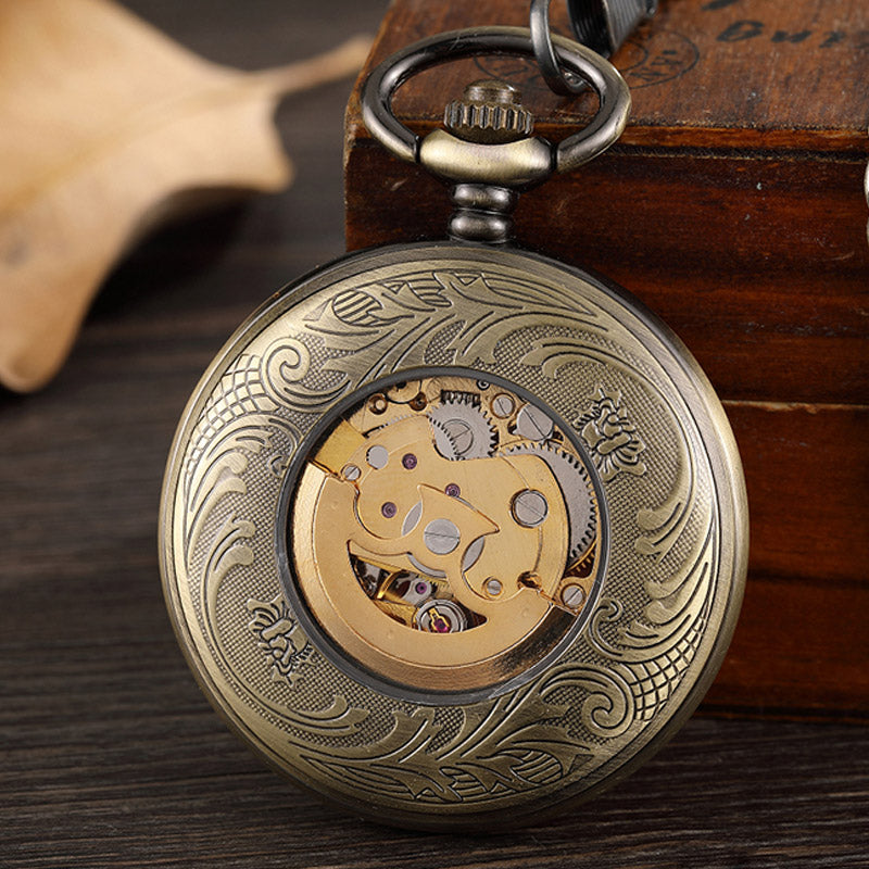  Unisex Vintage Skeleton Hand Wind Mechanical Pocket Pendant Chain Watch - Unisex Style Watches - DYAVOR® 