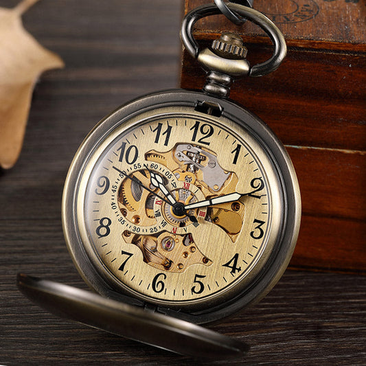  Unisex Vintage Skeleton Hand Wind Mechanical Pocket Pendant Chain Watch - Unisex Style Watches - DYAVOR® 