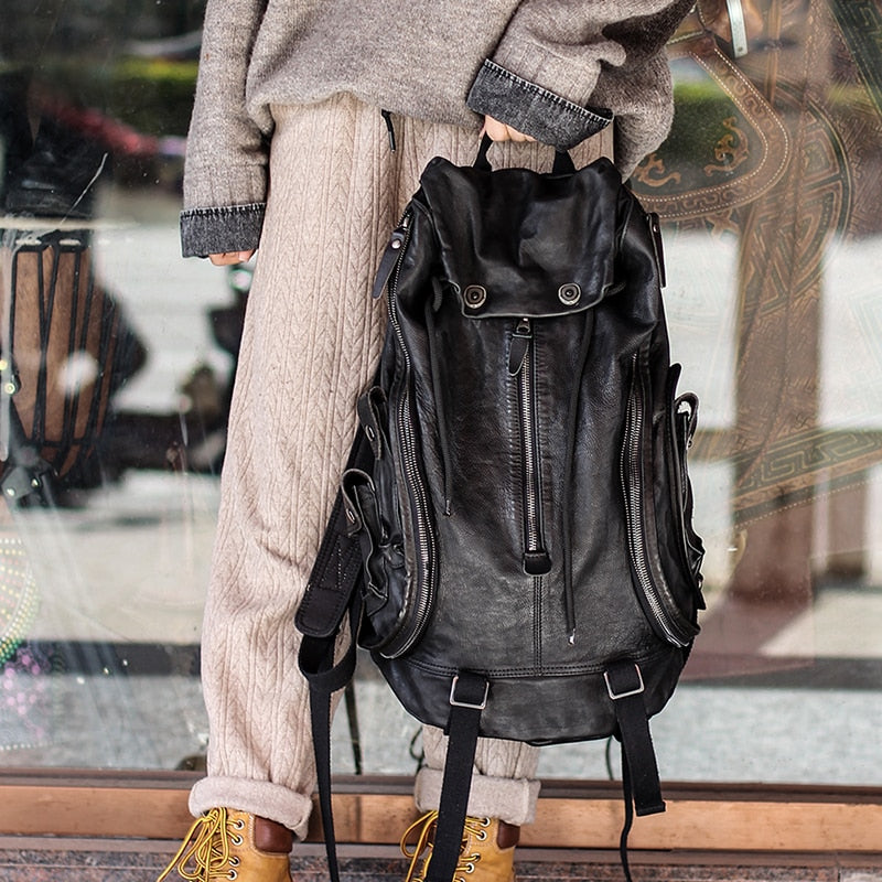  Unisex Vintage Soft Genuine Leather Cowhide Computer Backpacks - Backpacks - DYAVOR® 
