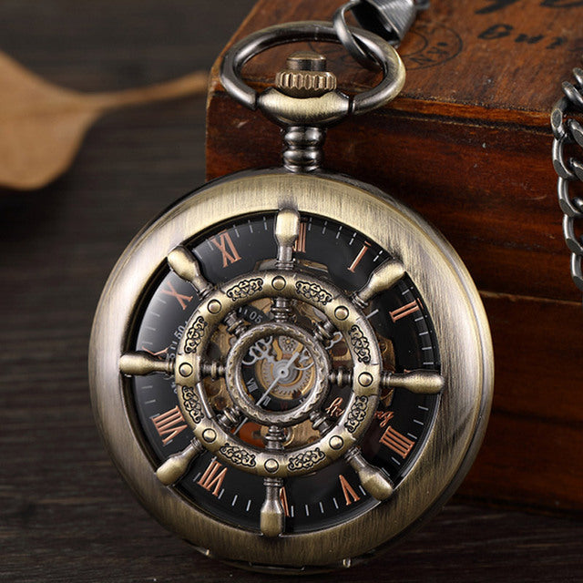  Unisex Vintage Unisex Wheel Double Sided Hollow Mechanical Steampunk Watch - Unisex Style Watches - DYAVOR® 