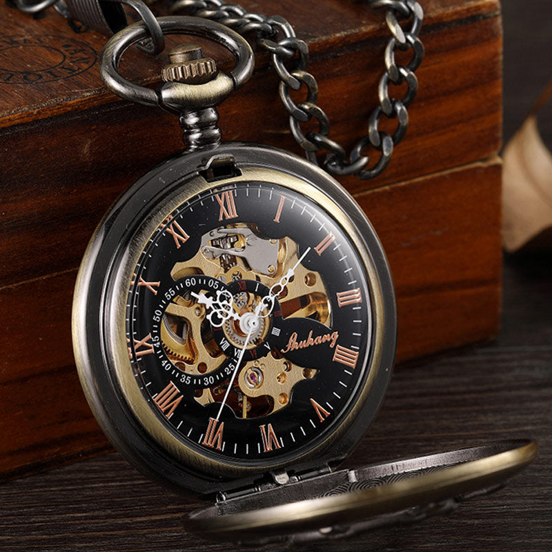  Unisex Vintage Unisex Wheel Double Sided Hollow Mechanical Steampunk Watch - Unisex Style Watches - DYAVOR® 