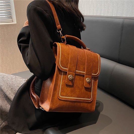  Women's Vintage Embroidery Decor Shoulder Strap Hasp Backpack - Backpacks - DYAVOR® 