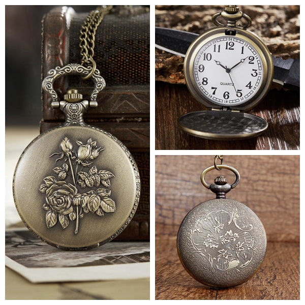  Vintage Style Unisex Follower Craved Pendent Quartz Pocket Fob Watch - Unisex Style Watches - DYAVOR® 