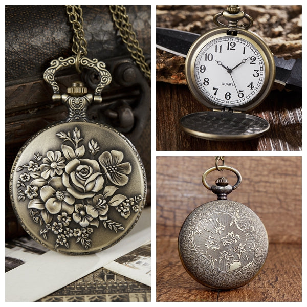  Vintage Style Unisex Follower Craved Pendent Quartz Pocket Fob Watch - Unisex Style Watches - DYAVOR® 